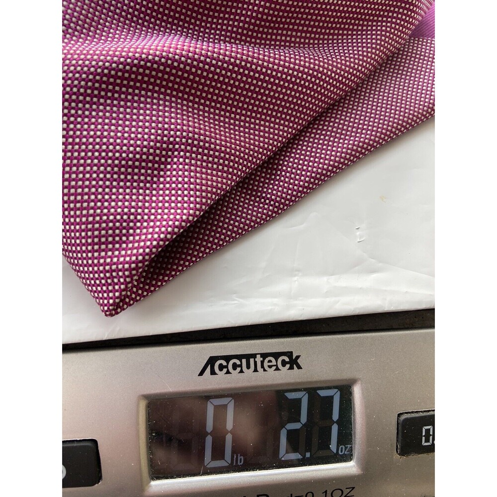 Allea Milano Silk Necktie Red White Micro Check Italian Italy Career Business - Picture 5 of 5